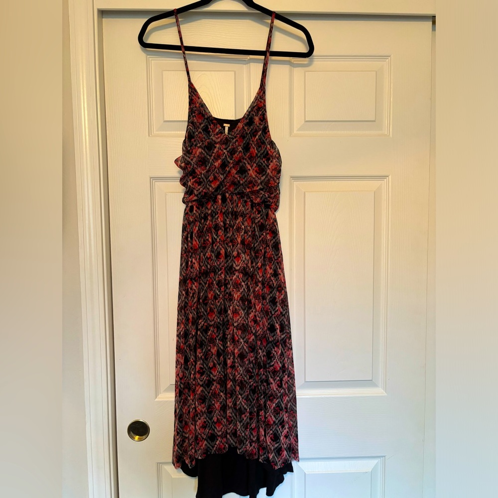 Free People Black and Red Patterned Maxi Dress